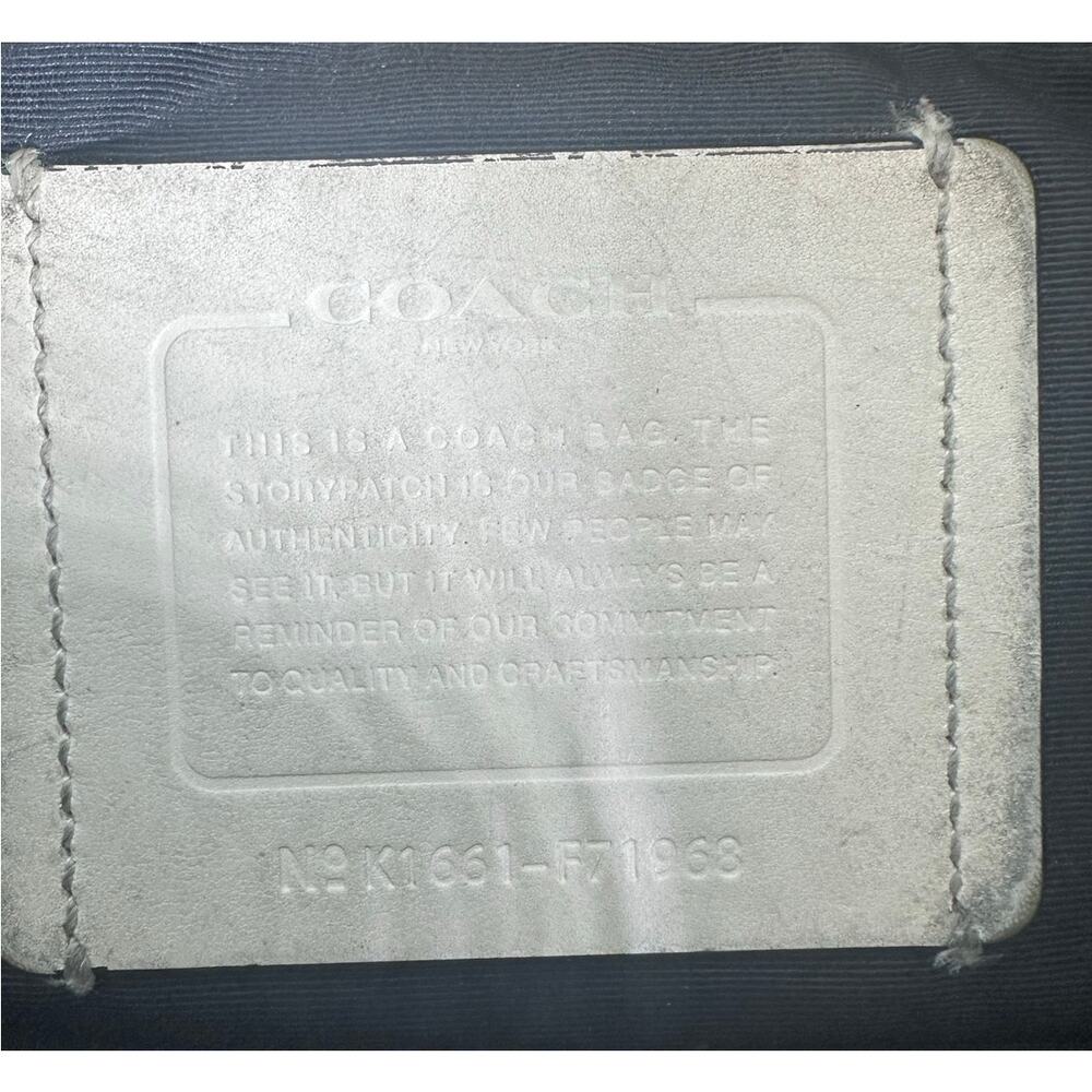 Coach Bike Bag Off White Leather & Black Nylon Messenger Bag Adj. Strap F71968 - Picture 15 of 16